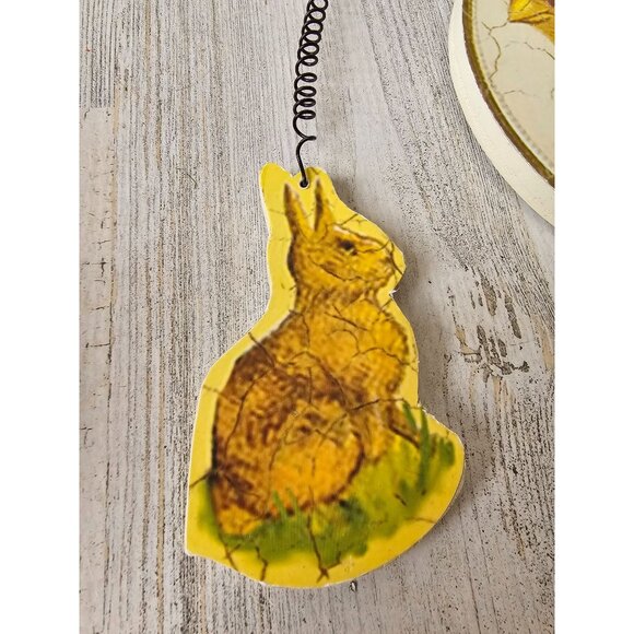Victoria trading Easter sign bunny rabbit chick spring decor shabby chic vintage - Picture 9 of 10